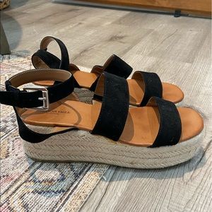 Black Espadrille Platform Sandals